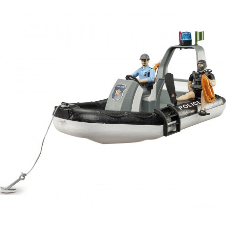 Bruder bworld Polizei Schlauchboot mit Licht und zwei Figuren Полицейская лодка bworld со светом и двумя фигурками