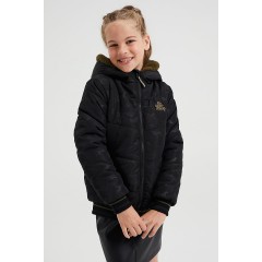 WE Fashion Madchen-Wendejacke mit Kapuze und Kunstfell Blazer fur Madchen Двусторонняя куртка для девочки с капюшоном и блейзер из искусственного меха для девочки