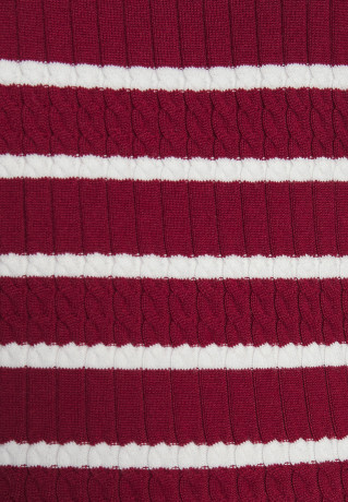 Tommy Hilfiger CABLE ROLL SWEATER Jumper stp rouge / ecru СВИТЕР CABLE ROLL Джемперы stp румяна / экрю