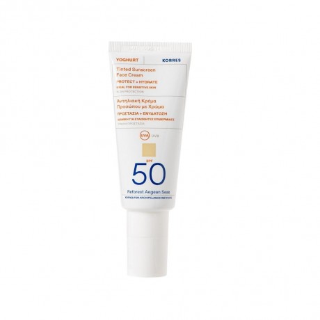KORRES YOGHURT Getontes Sonnencreme-Gel fur das Gesicht SPF50 ЙОГУРТ Тональный солнцезащитный гель для лица SPF50