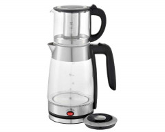 Elektronik SCHAFER Elektronik SCHAFER Wasser-/Teekocher Glas-Teekocher 1,8/0,8 Liter 2200W Wasserkocher Teemaschine Silber Электроника SCHAFER чайник для воды/чая стеклянный чайник 1,8/0,8 литра, 2200 Вт, чайник, машина для приготовления чая