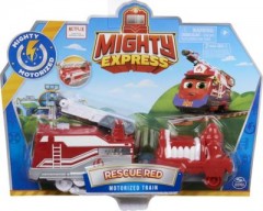 Spin Master Mighty Express Motorisierter Zug Roter Retter mit Guterwaggon Красный спасатель с моторизованным поездом Mighty Express с товарным вагоном