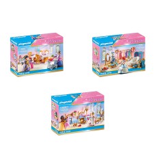 PLAYMOBIL 3er Set: 70455 Speisesaal + 70454 Ankleidezimmer mit Badewanne + 70453 Schlafsaal Комплект из 3-х: 70455 столовая + 70454 гардеробная с ванной + 70453 спальная комната