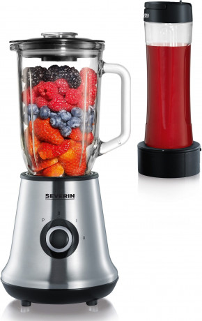 Severin Severin Standmixer Mix  Go SM 3737, 500 W, 1 Liter, inkl. Smoothie-Maker und abnehmbaren Mixbehalter  Настольный миксер Severin Mix Go SM 3737, 500 Вт, 1 литр, в комплект входит смузи-генератор и съемный контейнер для смешивания.