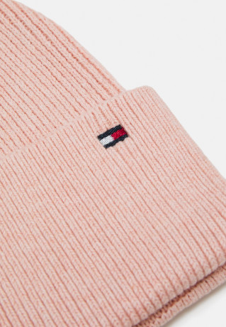 Tommy Hilfiger ESSENTIAL FLAG BEANIE Beanie sepia pink melange ESSENTIAL FLAG BEANIE Шапочка сепия розовый меланж