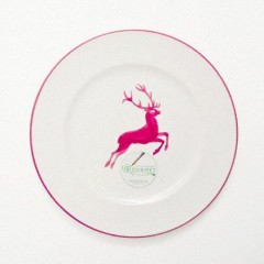 Gmundner Keramik Gmundner Keramik Bordeauxroter Hirsch Dessertteller / Fruhstucksteller Gourmet d: 22 cm / h: 2,2 cm Керамическая десертная тарелка Gmundner из красного оленя бордо / тарелка для завтрака для гурманов г: 22 см / высота: 2,2 см