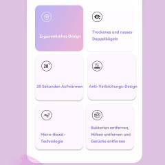 Hikeren Hikeren Dampfbugeleisen um 180° klappbarer Griff Bugeleisen zum Aufhangen, 1000 W Lila Паровой утюг Hikeren, подвесной утюг со складной ручкой 180°, 1000 Вт