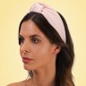 Filippa Firenze Riviera Satin Haarreif mit Knoten Rosa Ривьера атласная повязка на голову с узелками
