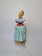 Статуэтка фарфоровая винтажная "Девушка с розой", 31 x 11 см, Германия, 1960-70гг.