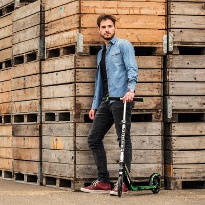 HUDORA Scooter HUDORA Big Wheel 205 RX Pro schwarz\/grun Самокат HUDORA Big Wheel 205 RX Pro черный/зеленый