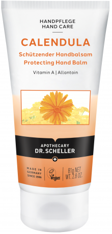 DR. SCHELLER Schuetzender Calendula Handbalsam, 75 ml, Dr. Scheller защитный бальзам для рук с календулой, витаминами A и E и аллантоином для сухой и огрубевшей кожи, 75 мл