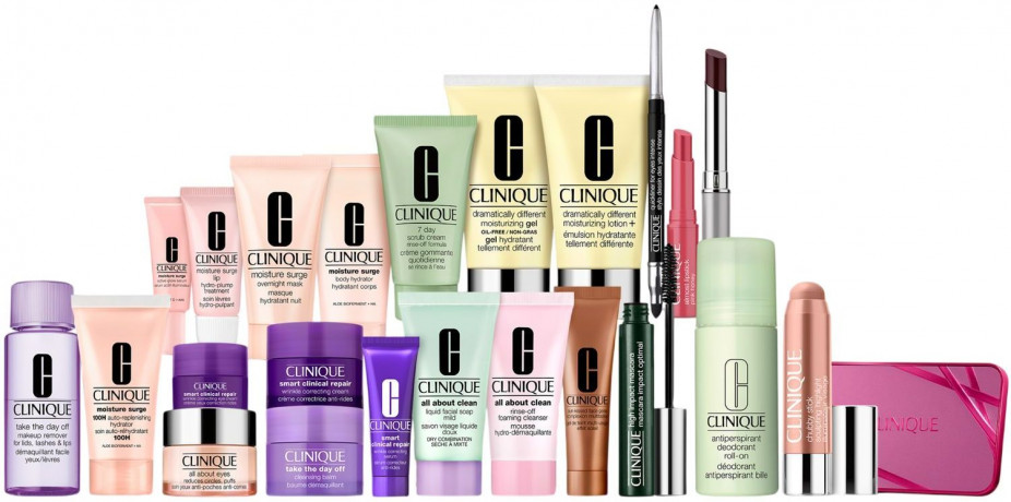 Clinique 24 Days of Clinique, Clinique косметический адвент-календарь с уходом и макияжем, 24 подарка