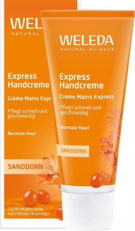 Weleda SANDDORN Express Handcreme, 50 ml, Быстро впитывающийся крем для сухой кожи рук с облепиховым и кунжутным маслами, 50 мл