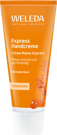 Weleda SANDDORN Express Handcreme, 50 ml, Быстро впитывающийся крем для сухой кожи рук с облепиховым и кунжутным маслами, 50 мл