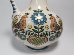 Кувшин винтажный Ulmer Keramik с цветами и птицами, керамика, 25 см, Германия, 1959 год.