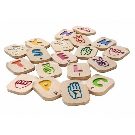 PLANTOYS Legespiel Alphabet Handzeichen Legespiele Знаки руки алфавита игры на соответствие