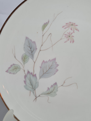 Чайное трио винтажное Seltmann Weiden Bavaria с ботаническим декором в пастельных тонах, фарфор, Германия, 1970-80гг.