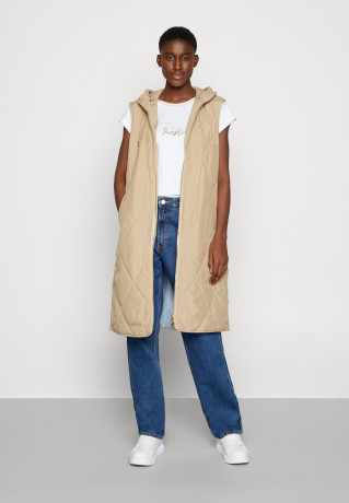 Tommy Hilfiger SORONA LONG VEST Waistcoat beige SORONA LONG VEST Жилет на талии бежевый