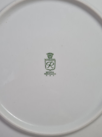 Тарелка винтажная Wundsiedel Bavaria с розочками, 2 шт., 19 см, Германия, 1970-80гг.