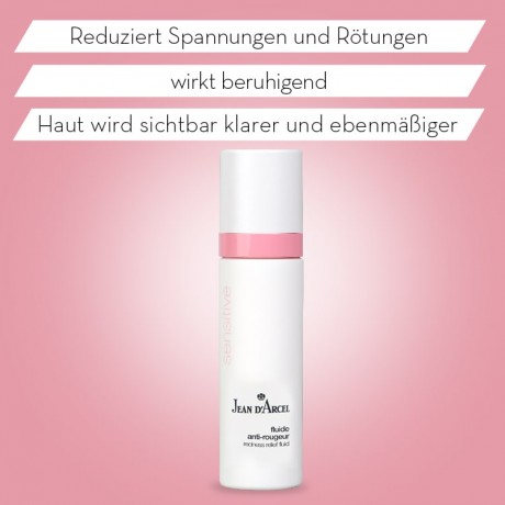 JEAN D'ARCEL fluide anti-rougeur SENSITIVE 24h Intensivpflege beruhigt gestresste und gerotete Haut Fluide anti-rougeur SENSITIVE 24-часовой интенсивный уход успокаивает раздраженную и покрасневшую кожу