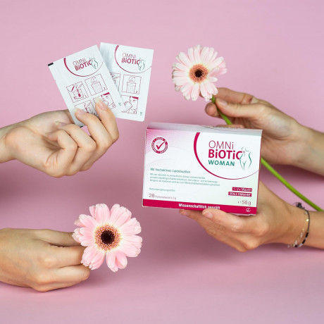 OMNi-BiOTiC WOMAN 28st, Комплекс бактерий Омни Биотик: 4 штамма бактерий для микрофлоры влагалища, Германия, 28 саше