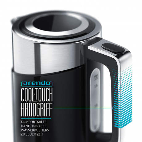 Arendo Arendo Wasserkocher, 1,7 l, 3000 W, Edelstahl, Schnellkoch Funktion, Temperatureinstellung 70° C 100° C Чайник Arendo, 1,7 л, 3000 Вт, нержавеющая сталь, функция быстрого закипания, регулировка температуры 70°С 100°С