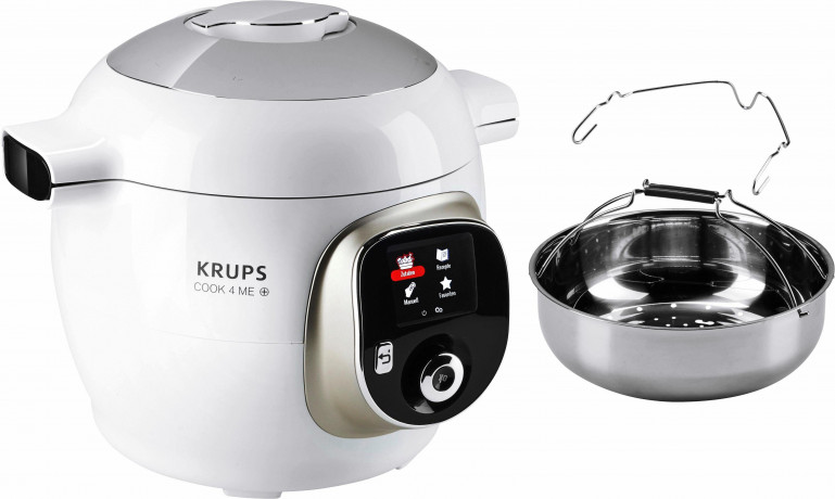 Krups Krups Multikocher CZ7101 Cook4Me +, 1600 W, 6 l Schussel, 6L Kapazitat, digitale Rezepte, Schnellkochtopf, Dampfgaren, Anbraten Мультиварка Krups CZ7101 Cook4Me+, 1600 Вт, чаша 6 л, емкость 6 л, цифровые рецепты, скороварка, приготовление на пару,