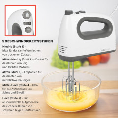 CLATRONIC CLATRONIC Handmixer HM 3775, mit kraftvollen 400 Watt-Motor, 5 Stufen  Ручной миксер CLATRONIC HM 3775, с мощным двигателем мощностью 400 Вт, 5 уровней