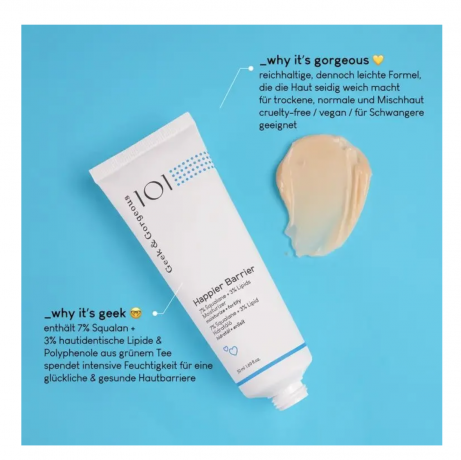 Geek & Gorgeous Gesichtscreme Happier Barrier, Крем для лица увлажняющий, восстановление кожного барьера, с керамидами и скваланом, для всех типов кожи, 50 мл