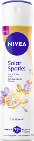 NIVEA Solar Sparks Deodorant Spray, 150 ml, Нивеа Дезодорант антиперспирант спрей, аромат экзотических фруктов, 72ч защита от пота, 150 мл