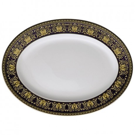 Rosenthal meets Versace Rosenthal Versace Medusa blue Platte oval 40 cm Rosenthal Versace Medusa синее овальное блюдо 40 см