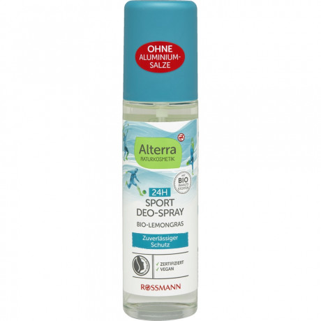 Alterra 24h Sport Deo-Spray 75ml, Альтерра Спортивный дезодорант-спрей, 24ч защита, натуральная косметика NATRUE, 75 мл