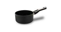 Cerafit Cerafit Plasma Stielkasserolle O 18cm, Topf schwarz, mit abnehmbarem Griff, Design-Glasdeckel  schwarz Кастрюля Cerafit Plasma O 18см, черный горшок, со съемной ручкой, дизайнерская стеклянная крышка