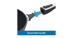 Cerafit Cerafit Plasma Stielkasserolle O 18cm, Topf schwarz, mit abnehmbarem Griff, Design-Glasdeckel  schwarz Кастрюля Cerafit Plasma O 18см, черный горшок, со съемной ручкой, дизайнерская стеклянная крышка