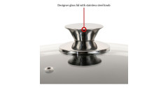Cerafit Cerafit Plasma Stielkasserolle O 18cm, Topf schwarz, mit abnehmbarem Griff, Design-Glasdeckel  schwarz Кастрюля Cerafit Plasma O 18см, черный горшок, со съемной ручкой, дизайнерская стеклянная крышка