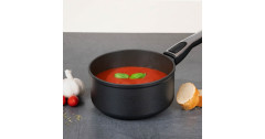 Cerafit Cerafit Plasma Stielkasserolle O 18cm, Topf schwarz, mit abnehmbarem Griff, Design-Glasdeckel  schwarz Кастрюля Cerafit Plasma O 18см, черный горшок, со съемной ручкой, дизайнерская стеклянная крышка