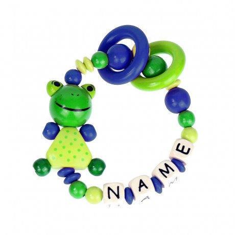 elefantasie Greifling Kleiner Frosch personalisiert mit Namen Игрушка-клатч Little Frog персонализированная с именем