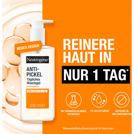 Neutrogena Anti-Pickel Pflegeset, 250 ml / 200 ml + 50 ml, Neutrogena Anti-Pickel Набор для кожи с высыпаниями: очищающий гель 200 мл и увлажняющий крем 50 мл
