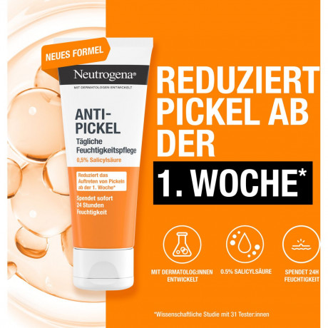 Neutrogena Anti-Pickel Pflegeset, 250 ml / 200 ml + 50 ml, Neutrogena Anti-Pickel Набор для кожи с высыпаниями: очищающий гель 200 мл и увлажняющий крем 50 мл