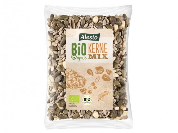 ALESTO Bio Kerne-Mix - Bio Mischung aus geschalten Sonnenblumenkernen, Kurbiskernen und Pinienkernen