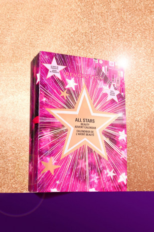 Revolution Beauty Advent Calendar All Stars 2026, Revolution Beauty All Stars бьюти-адвент-календарь 2026 с макияжем для лица, глаз, бровей и губ, 24 подарка