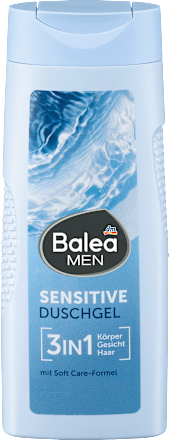 Balea MEN Duschgel Sensitive 3in1, 300 ml, Гель для душа Sensitive 3 в 1 для мягкого очищения тела, лица и волос, 300 мл