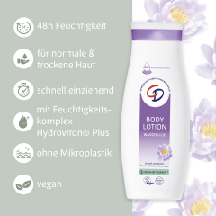 CD Bodylotion Wasserlilie 400 ml, Лёгкий лосьон для тела с водяной лилией, увлажнение до 48 часов, 400 мл