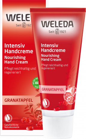 WELEDA GRANATAPFEL Intensiv Handcreme, 50 ml, Интенсивный крем для сухой кожи рук с гранатовым маслом и маслом ши, 50 мл