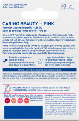 Labello Caring Beauty Pink LSF 30, Розовый бальзам для губ и щёк с маслом ши и миндальным маслом для питания и мягкости, SPF 30, 4,8 г