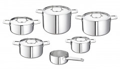 Schulte-Ufer Schulte-Ufer Topfset 6-tlg. CASTELLO inkl. Holzkiste silber Набор горшков Schulte-Ufer из 6 предметов. CASTELLO, включая деревянный ящик.