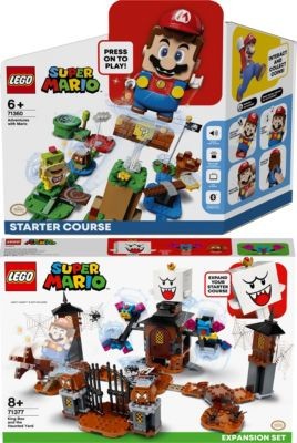 LEGO LEGO Super Mario Bundle: Starterset 71360 Abenteuer mit Mario Starterset + Erweiterungsset 71377 Konig Buu Huu und der Spukgarten (selten) Набор LEGO Super Mario: стартовый набор 71360 «Приключения с Марио», стартовый набор + дополнительный набор 713