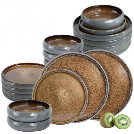 Moritz & Moritz Moritz & Moritz Tafelservice braun 18-tlg. Reaktiv braun Обеденный сервиз Moritz & Moritz коричневый, 18 предм. Реактивный