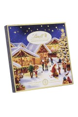 Lindt Mini-Tisch-Adventskalender Weihnachtsmarkt 115g, Линдт Адвент-календарь 2025 Рождественская ярмарка, 24 конфеты, 19см х 19см, 115 грамм