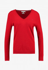 Tommy Hilfiger HERITAGE V NECK  Jumper apple red HERITAGE V-NECK Джемперы яблоко красное
